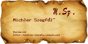 Michler Szegfű névjegykártya